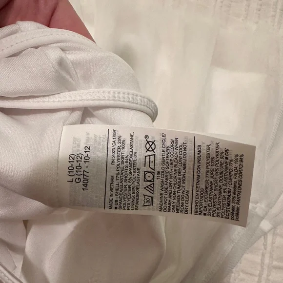 Old Navy 10-12 NWOT ballet White Sleeveless Dress with Tiered Skirt - Picture 7 of 7